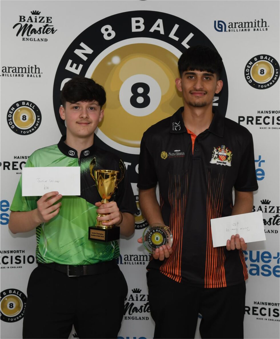 The 2025 junior winner and runner up with the trophy